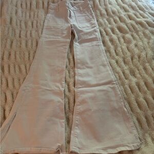 American Eagle Outfitters Cream Wide Leg Jeans